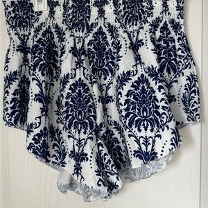 SHEIN Blue and White Floral Shorts